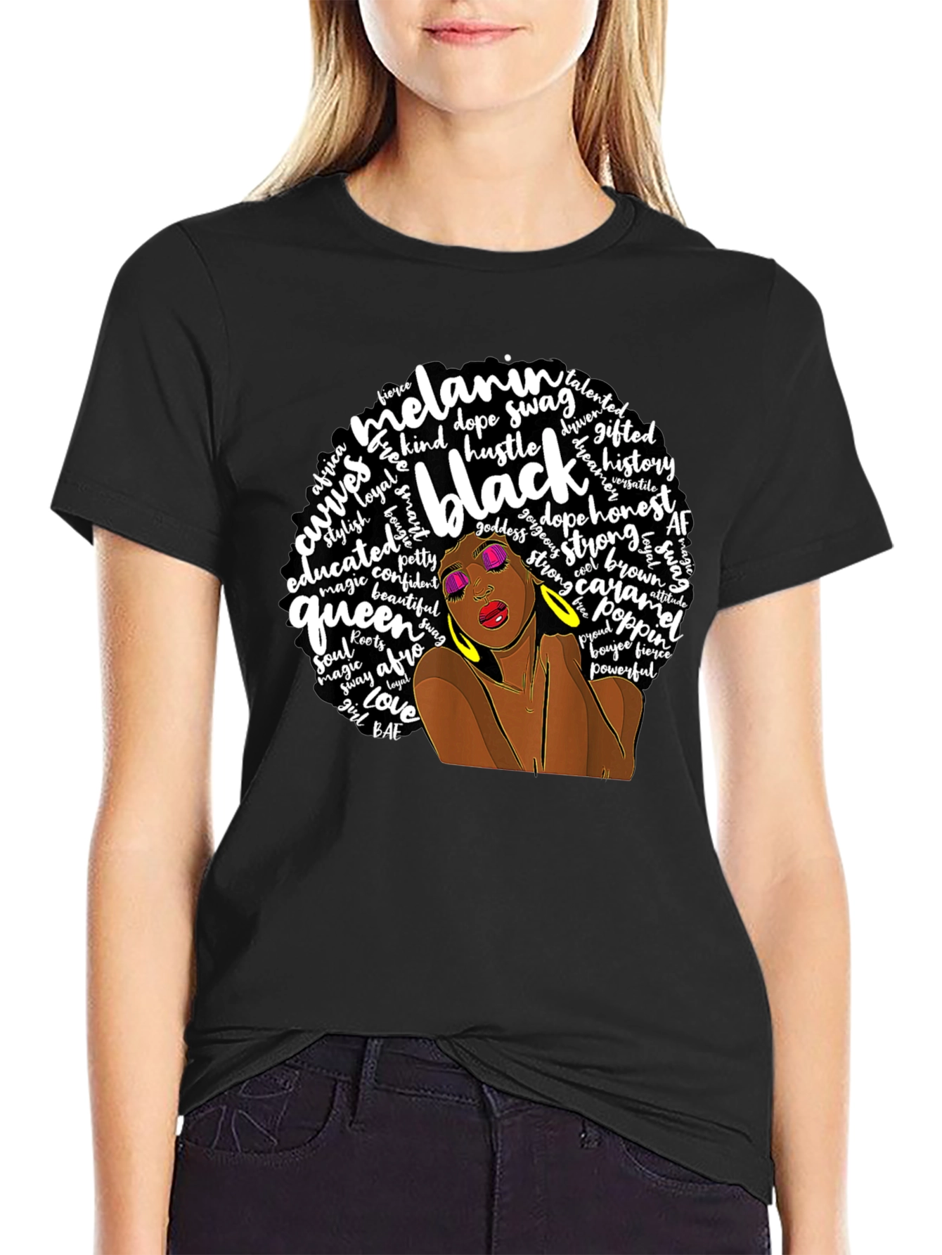 Melanin Black Queen Afro T-Shirt