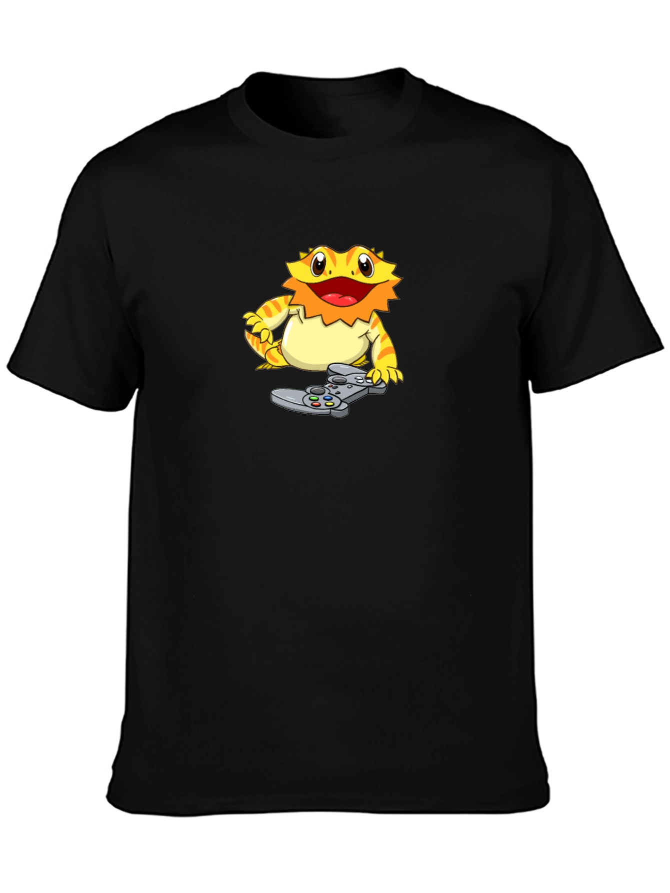 Gamer Lizard Graphic T-Shirt - Cool Black Tee