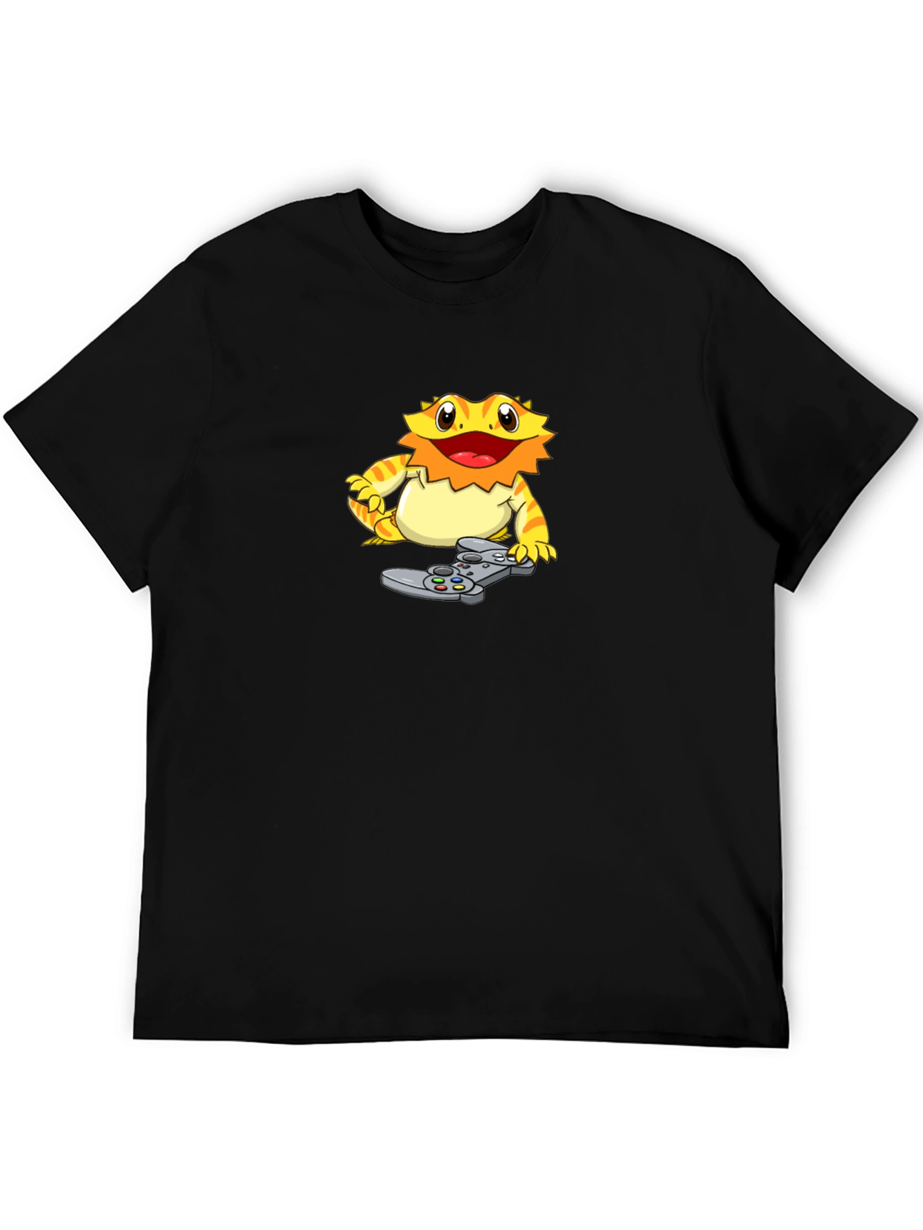 Gamer Lizard Graphic T-Shirt - Cool Black Tee