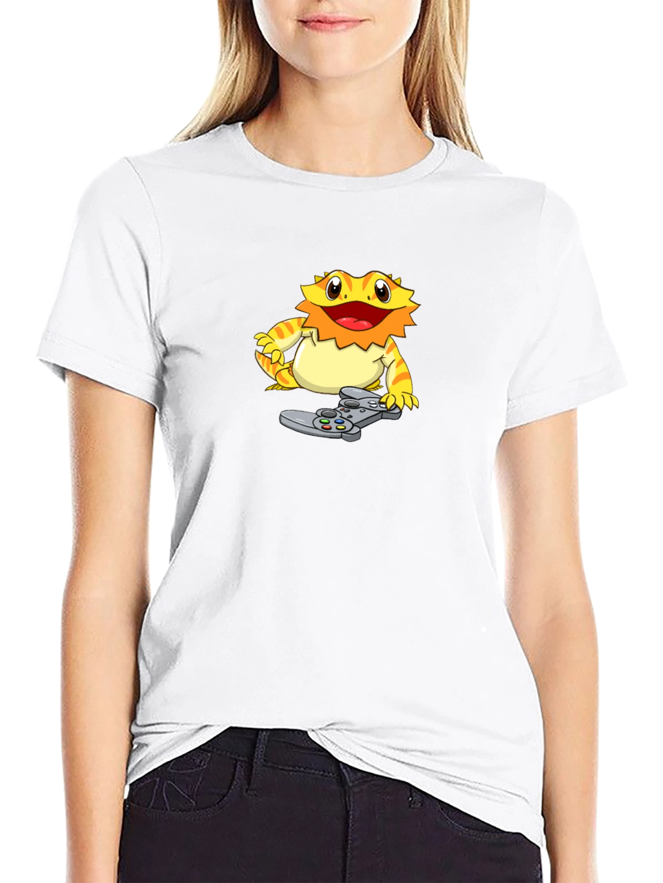 Gamer Lizard Graphic T-Shirt - Cool Black Tee