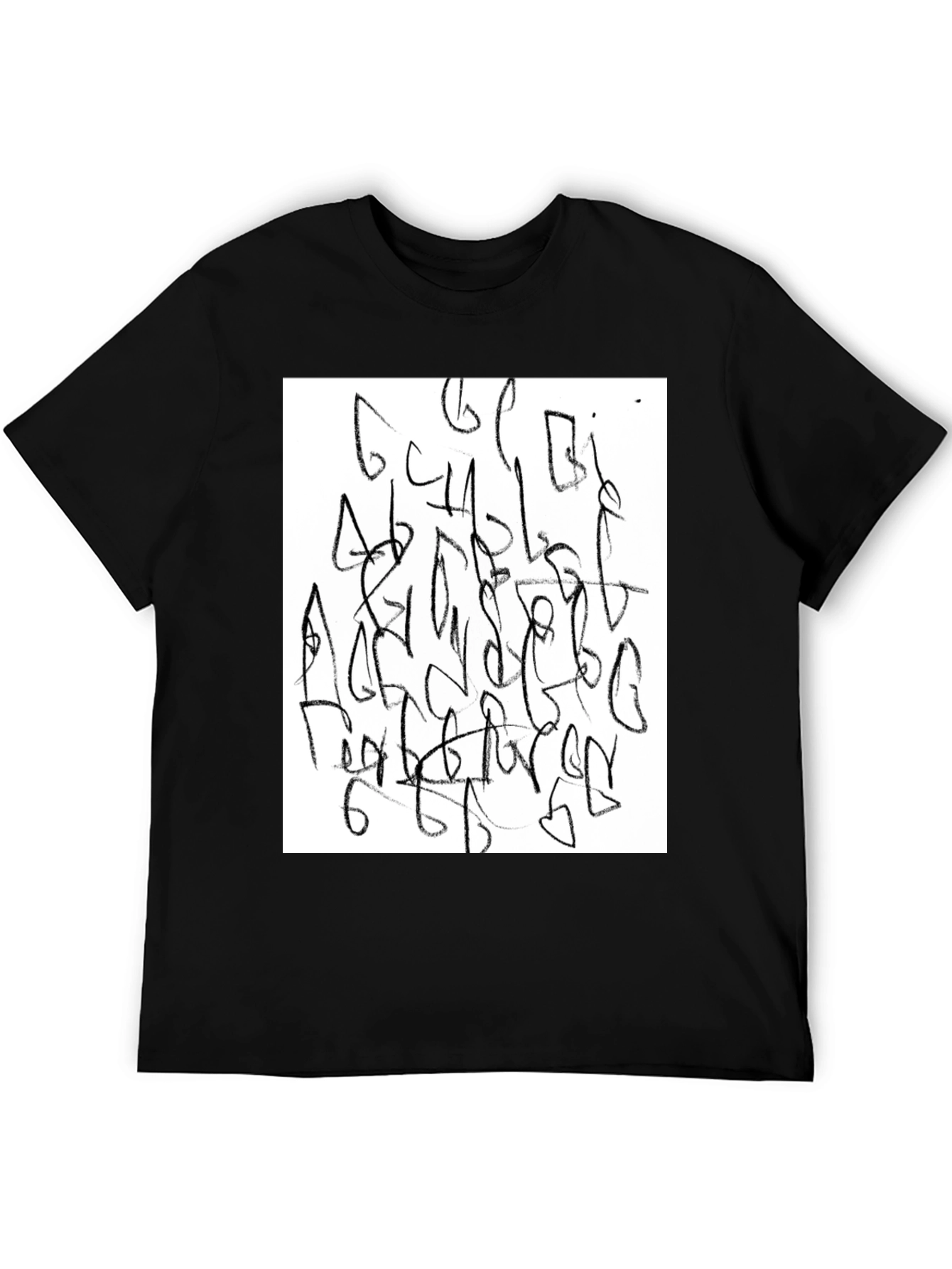 Abstract Graphic Tee - Black Casual Shirt