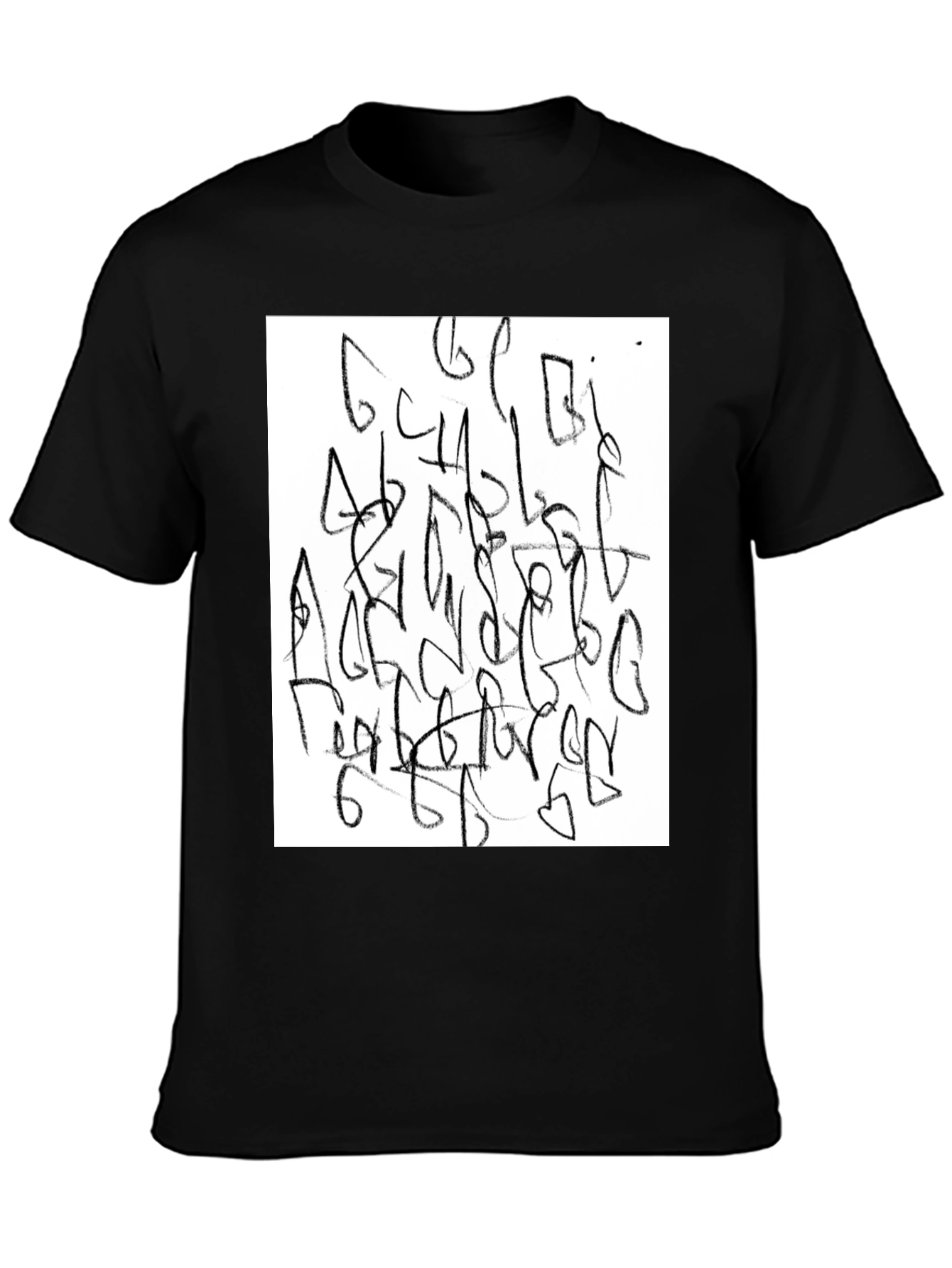 Abstract Graphic Tee - Black Casual Shirt