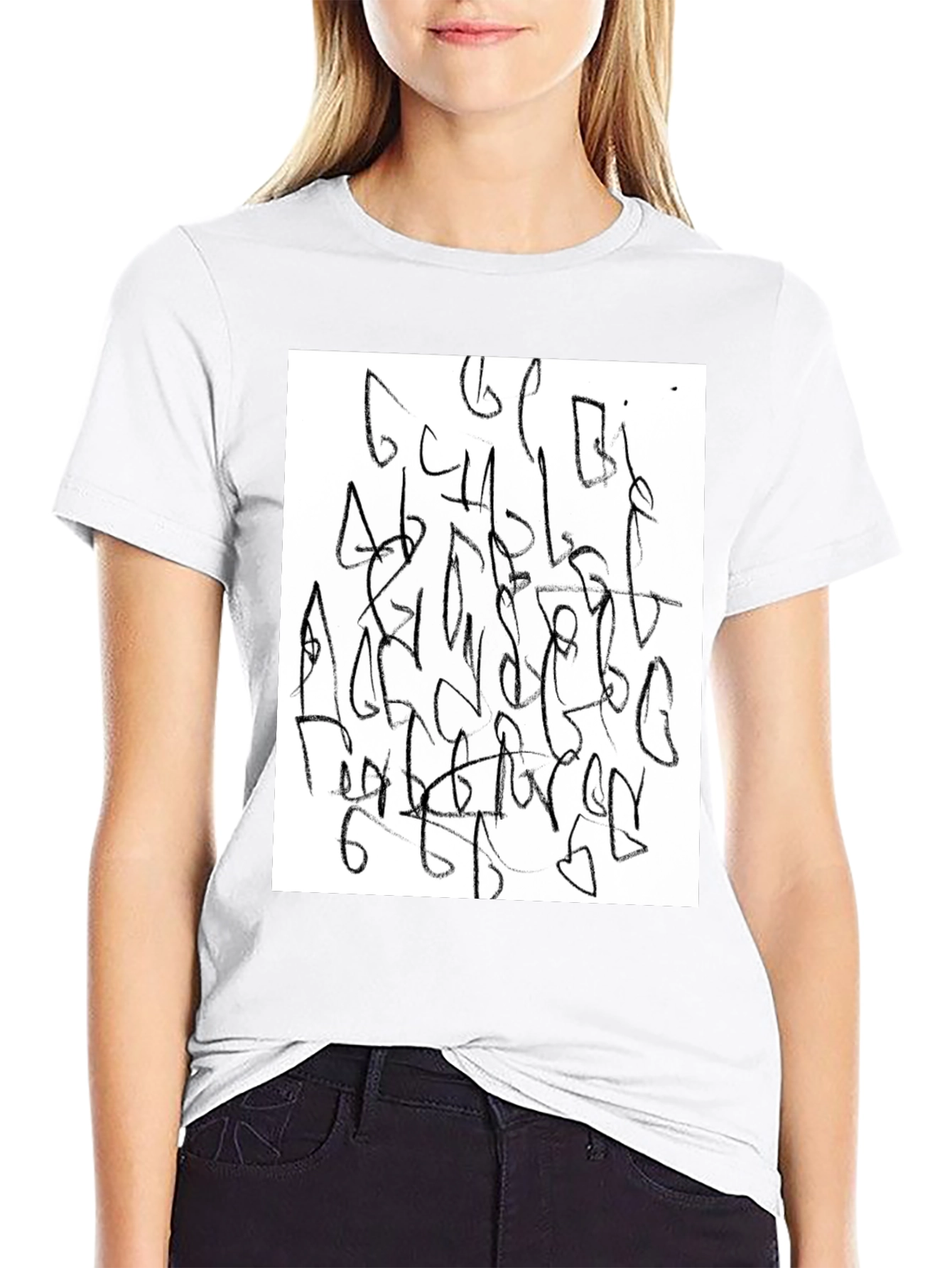 Abstract Graphic Tee - Black Casual Shirt