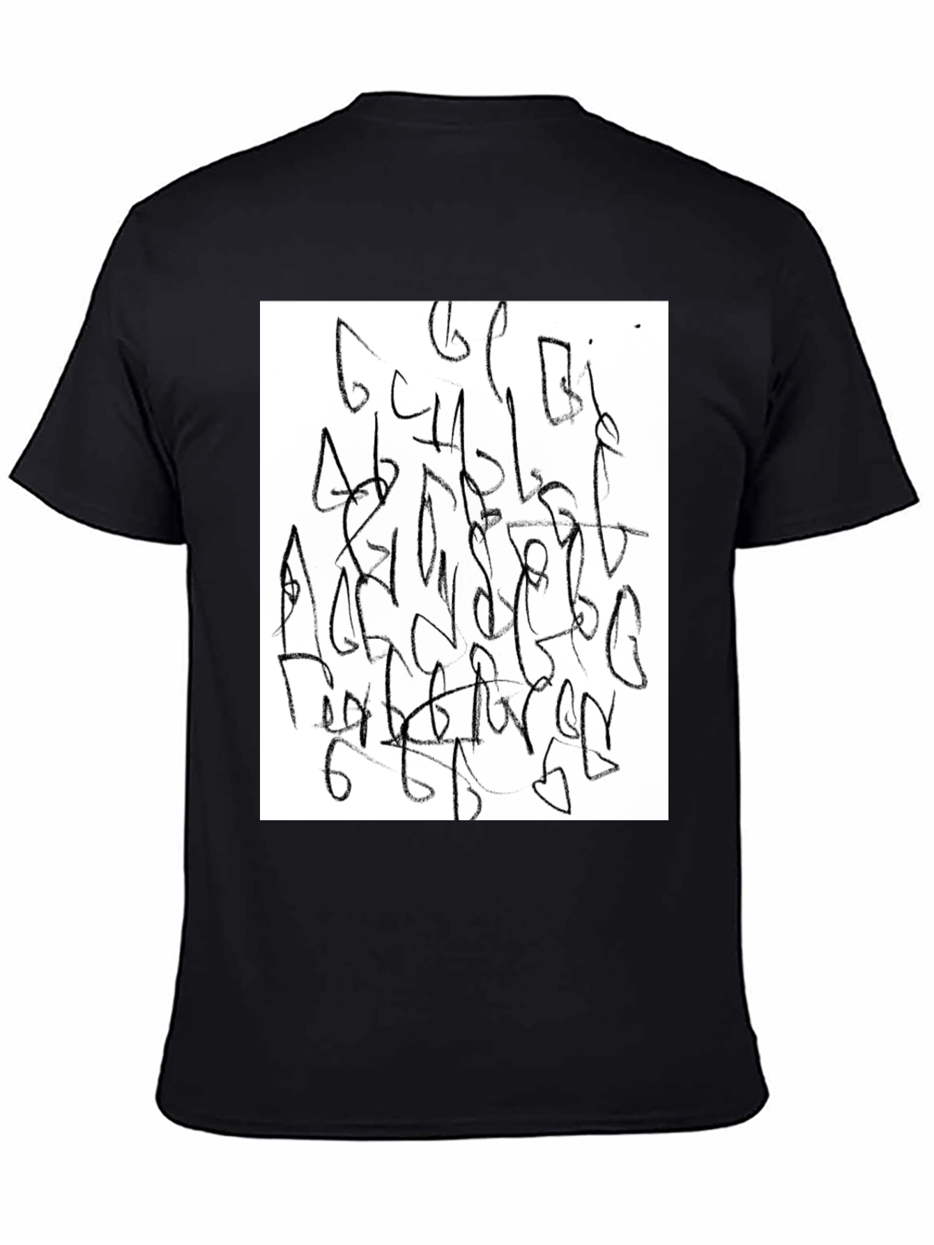 Abstract Graphic Tee - Black Casual Shirt