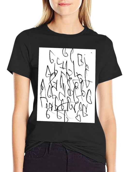 Abstract Graphic Tee - Black Casual Shirt