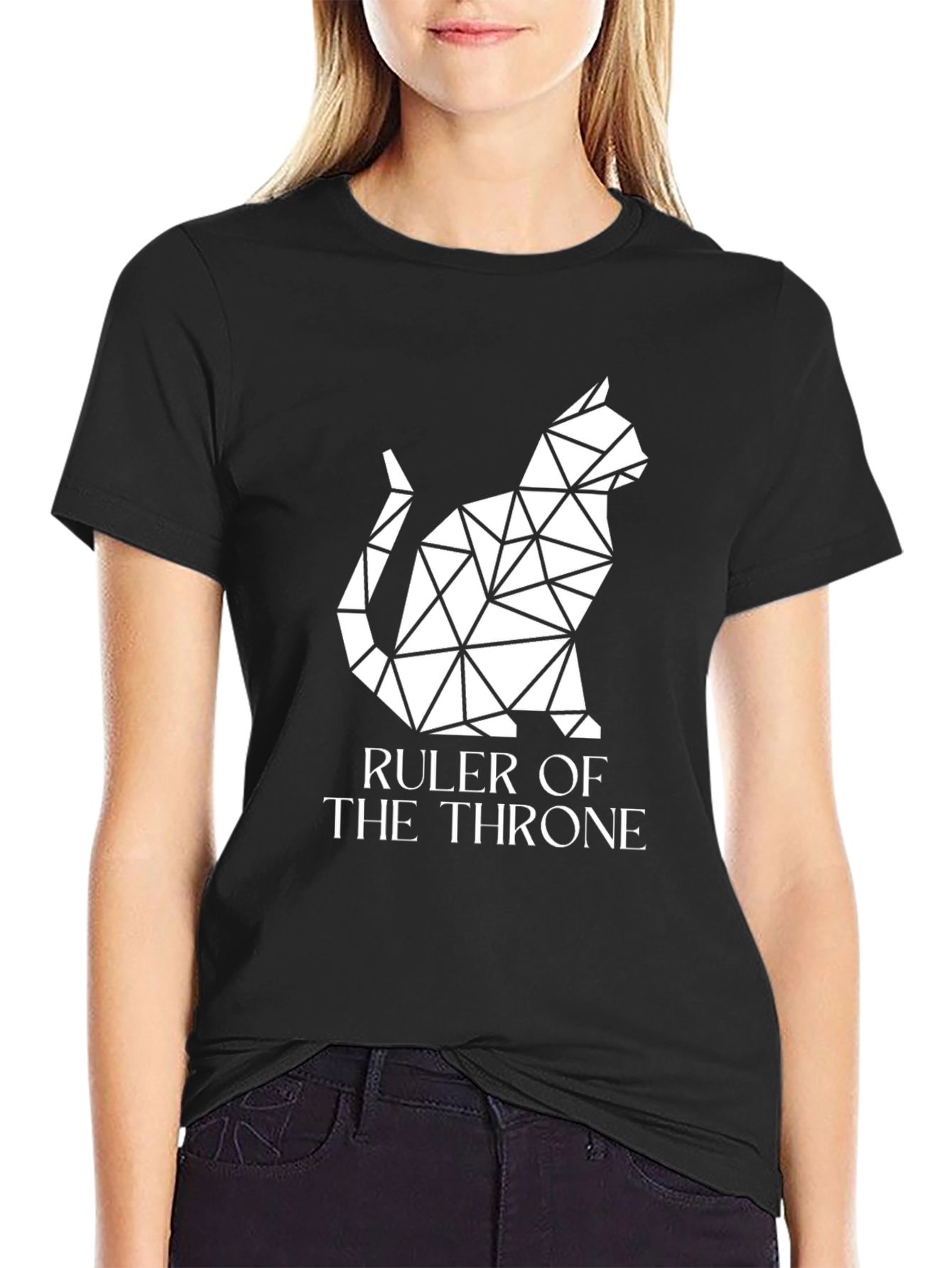Ruler of the Throne Geometric Cat Graphic Tee