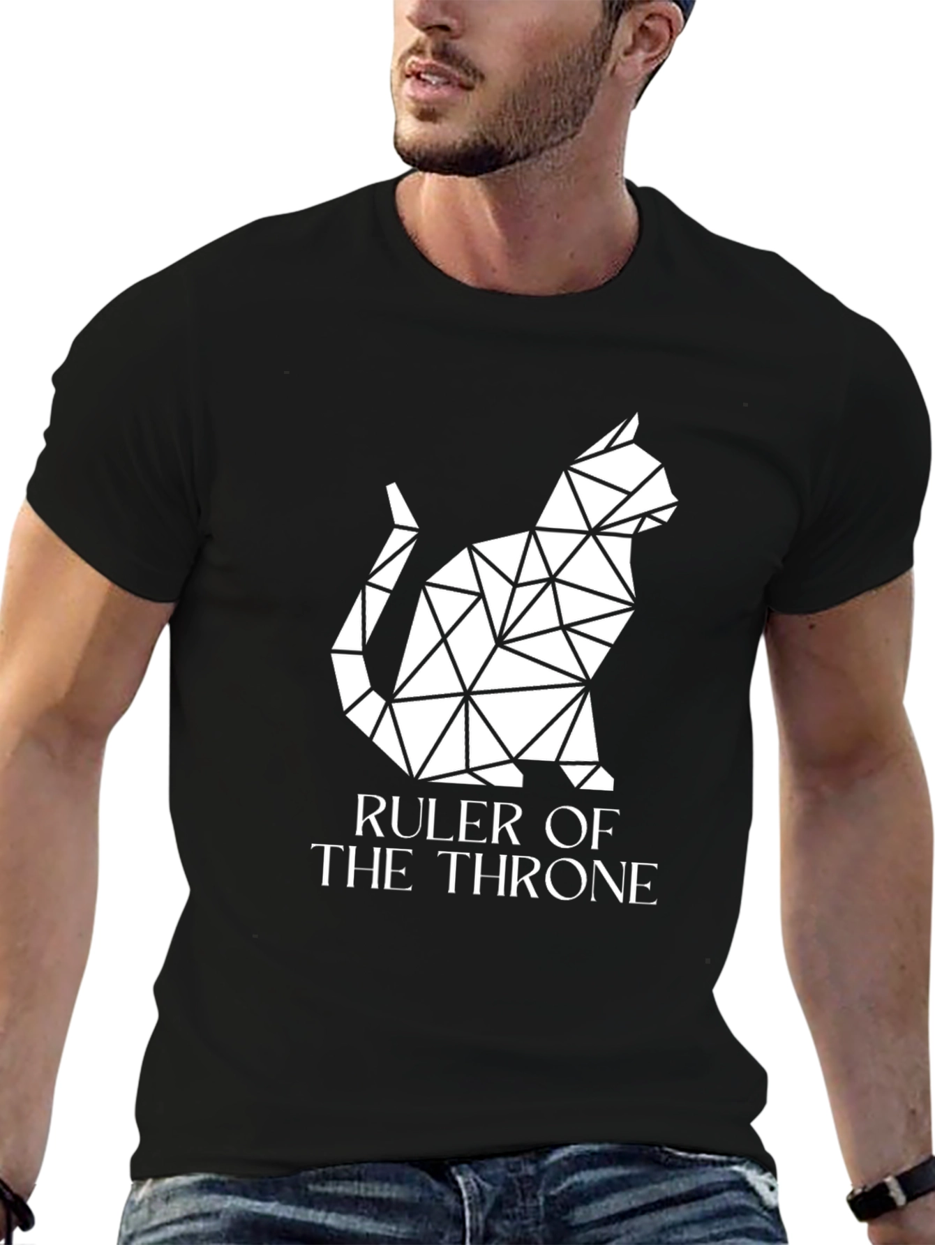Ruler of the Throne Geometric Cat Graphic Tee