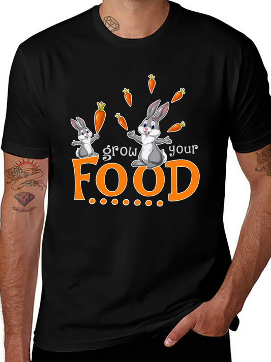 Grow Your Food Bunny Rabbit Graphic T-Shirt