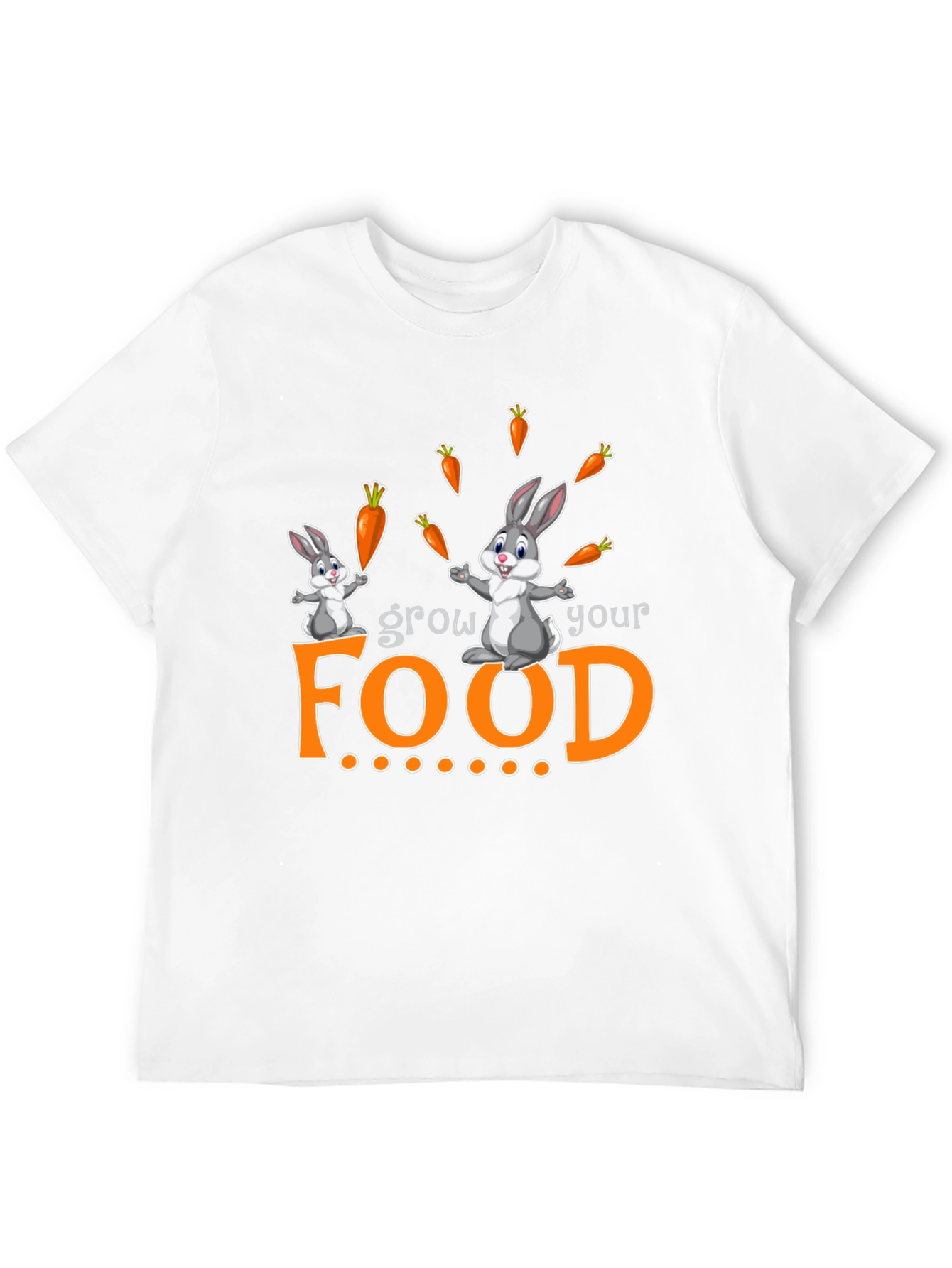 Grow Your Food Bunny Rabbit Graphic T-Shirt