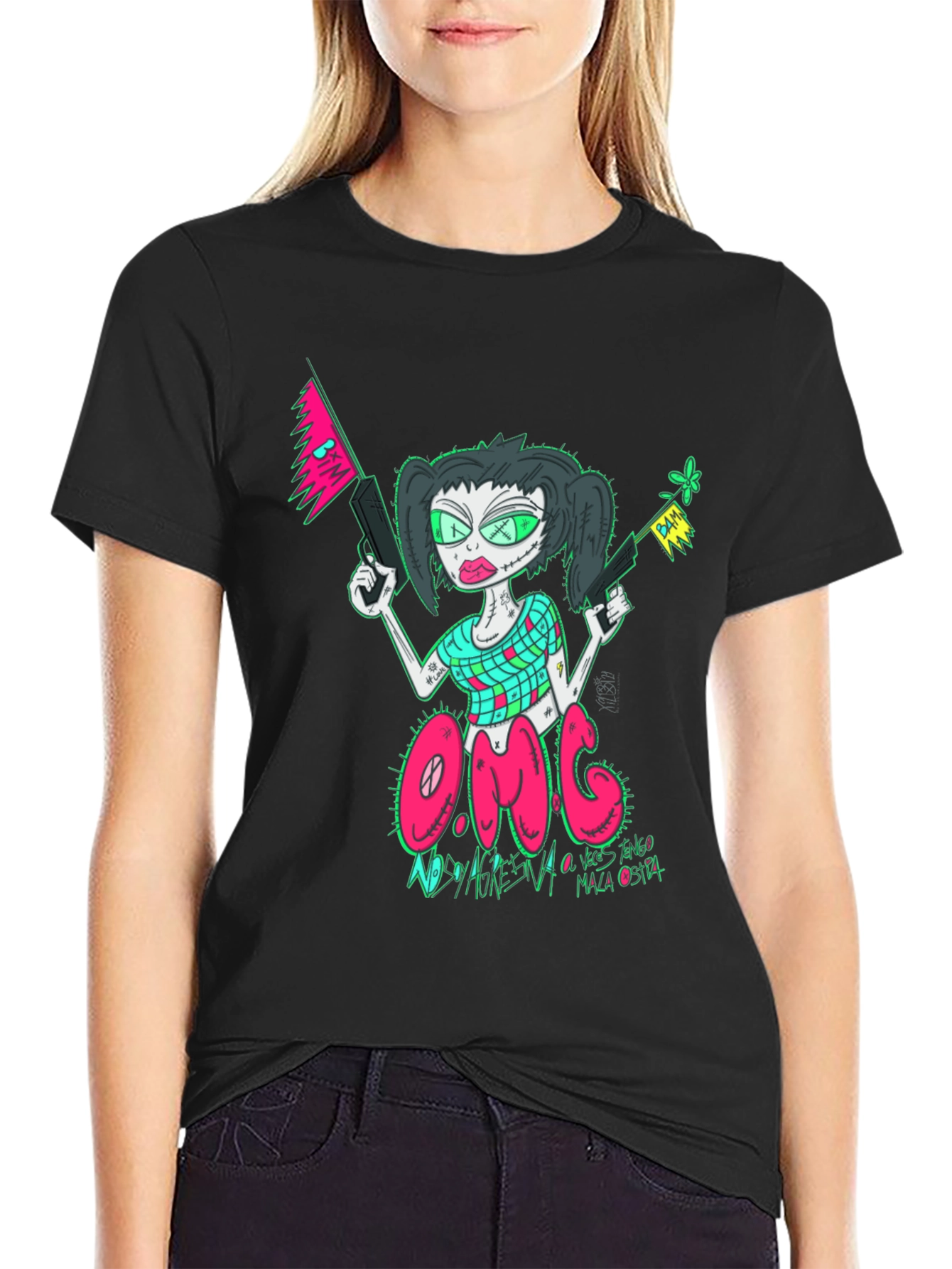 OMG Zombie Girl Graphic Tee - Unique Design