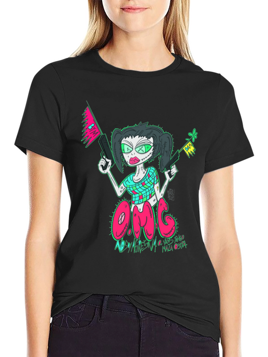 OMG Zombie Girl Graphic Tee - Unique Design
