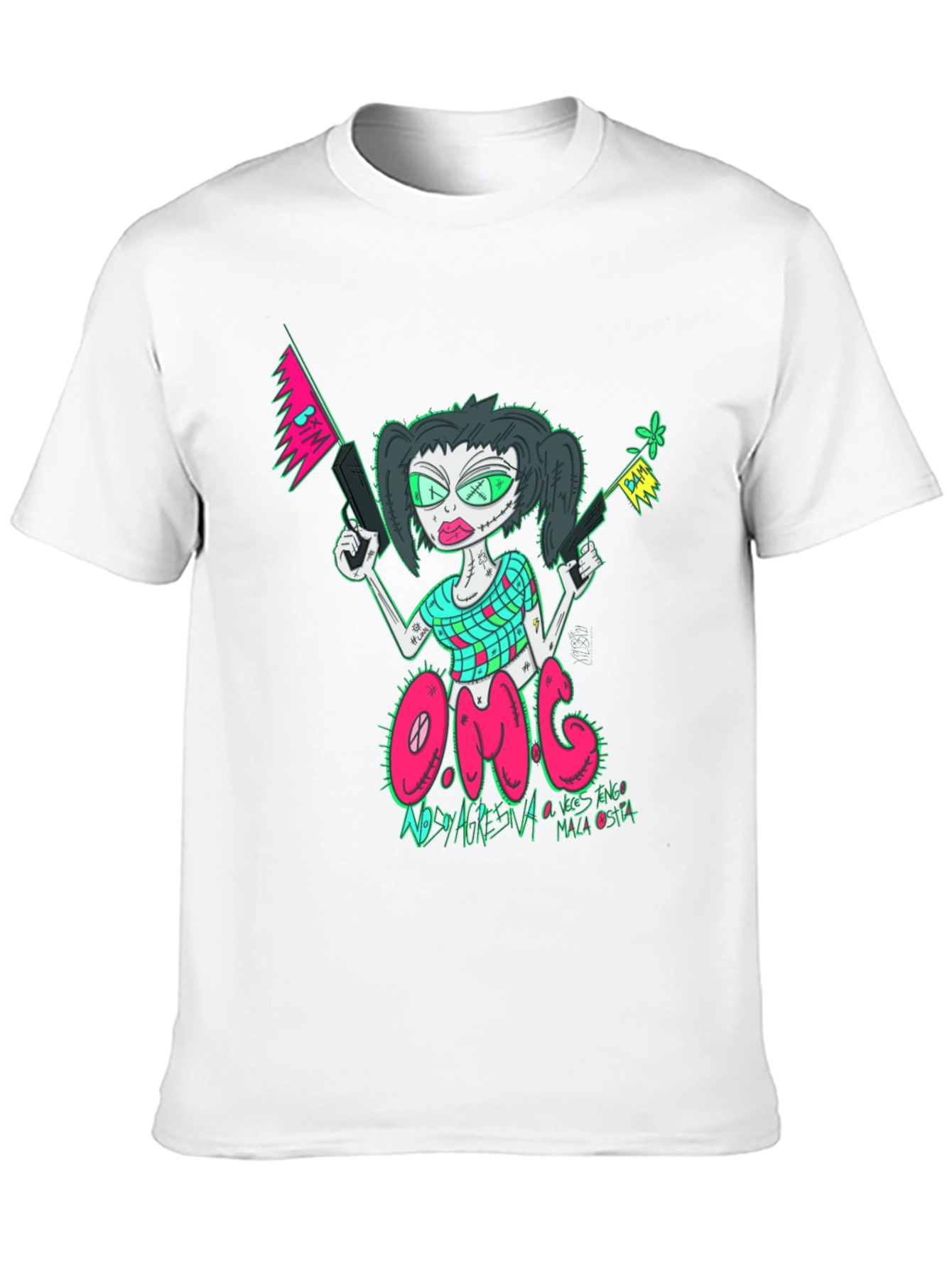 OMG Zombie Girl Graphic Tee - Unique Design