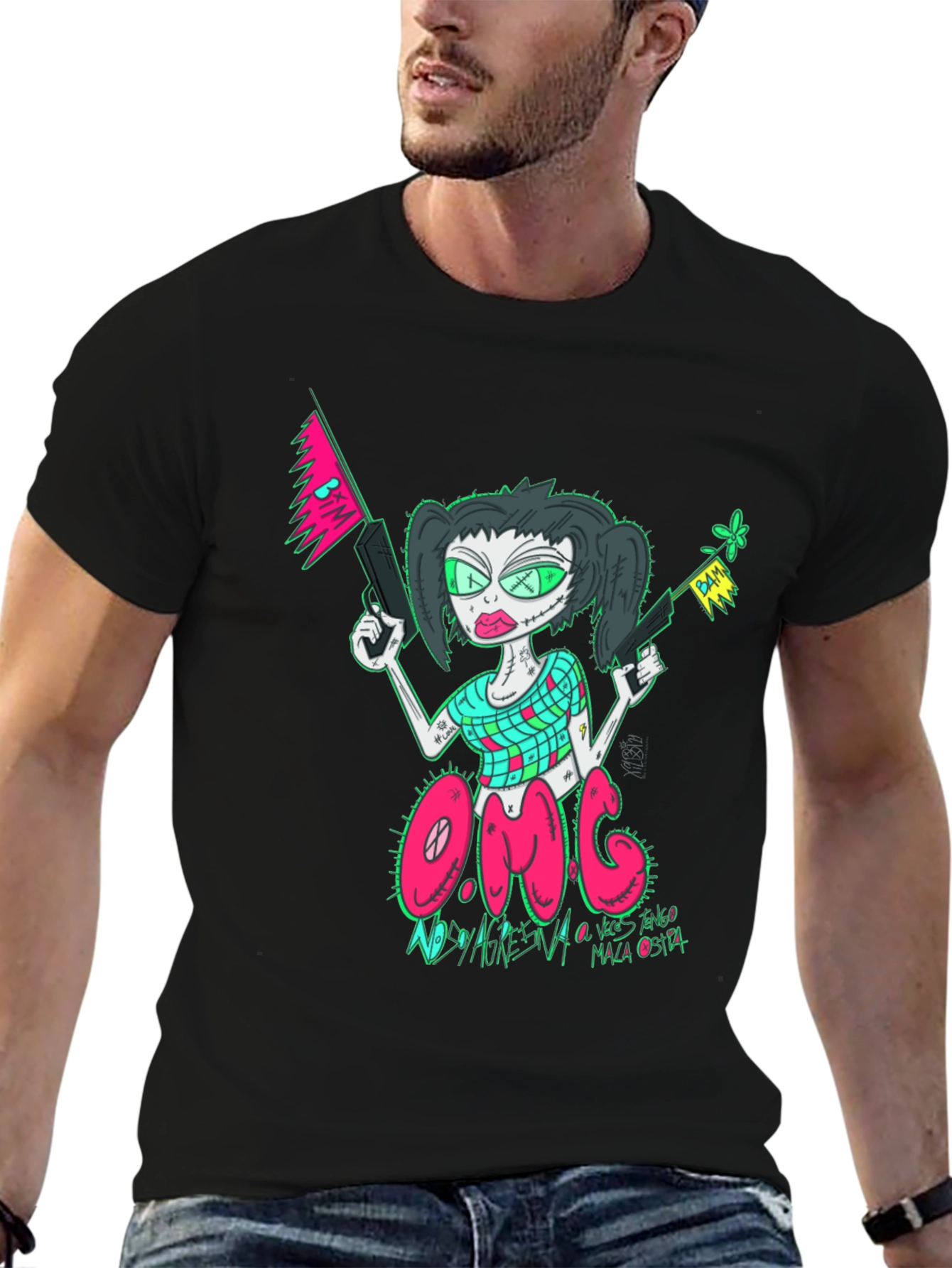 OMG Zombie Girl Graphic Tee - Unique Design
