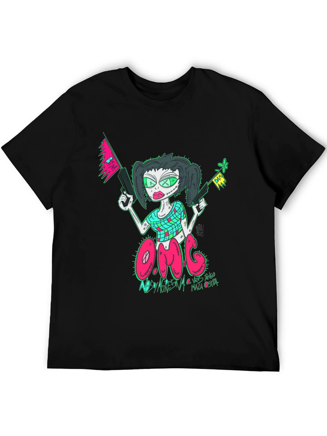 OMG Zombie Girl Graphic Tee - Unique Design
