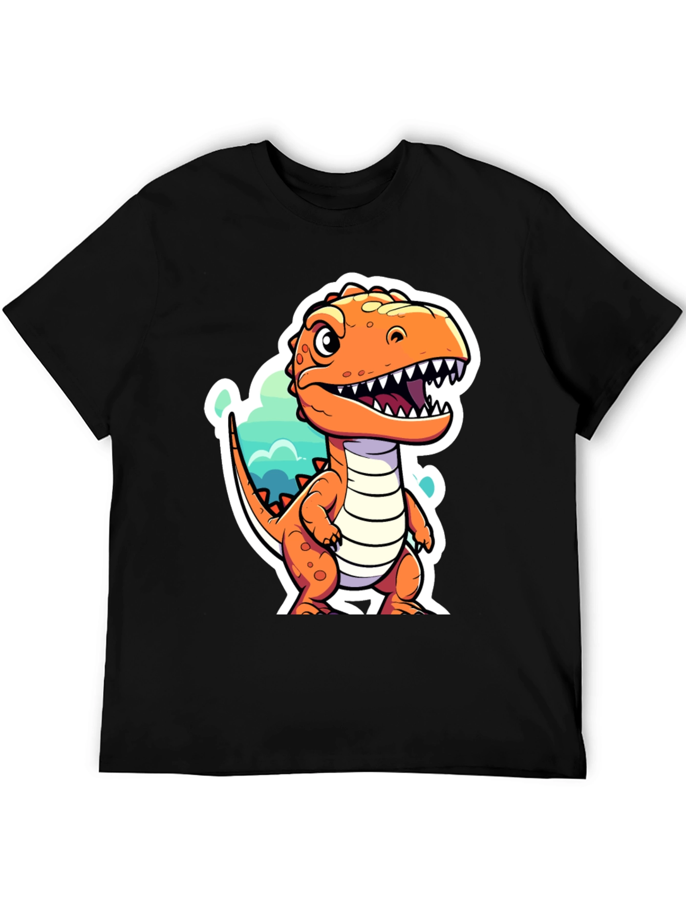 Cartoon Dinosaur Graphic T-Shirt