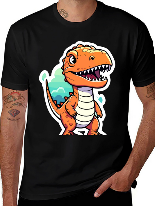 Cartoon Dinosaur Graphic T-Shirt