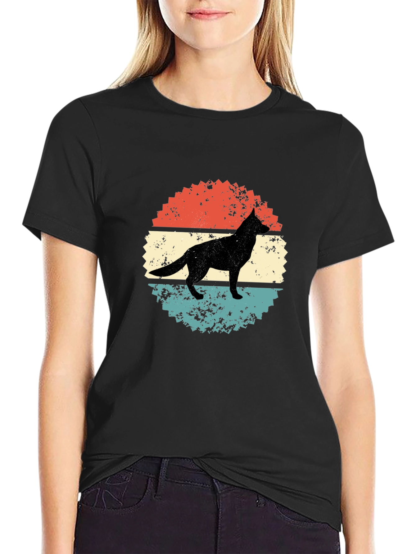 Retro Dog Silhouette Graphic Tee