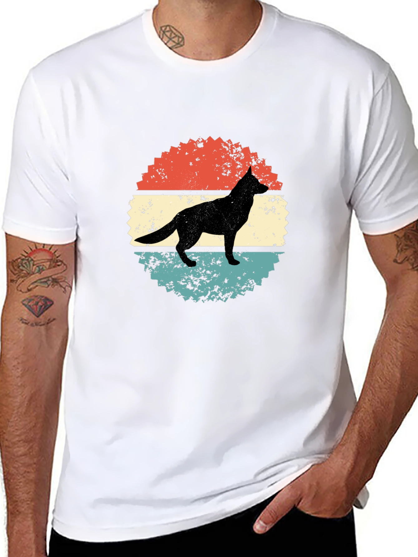 Retro Dog Silhouette Graphic Tee