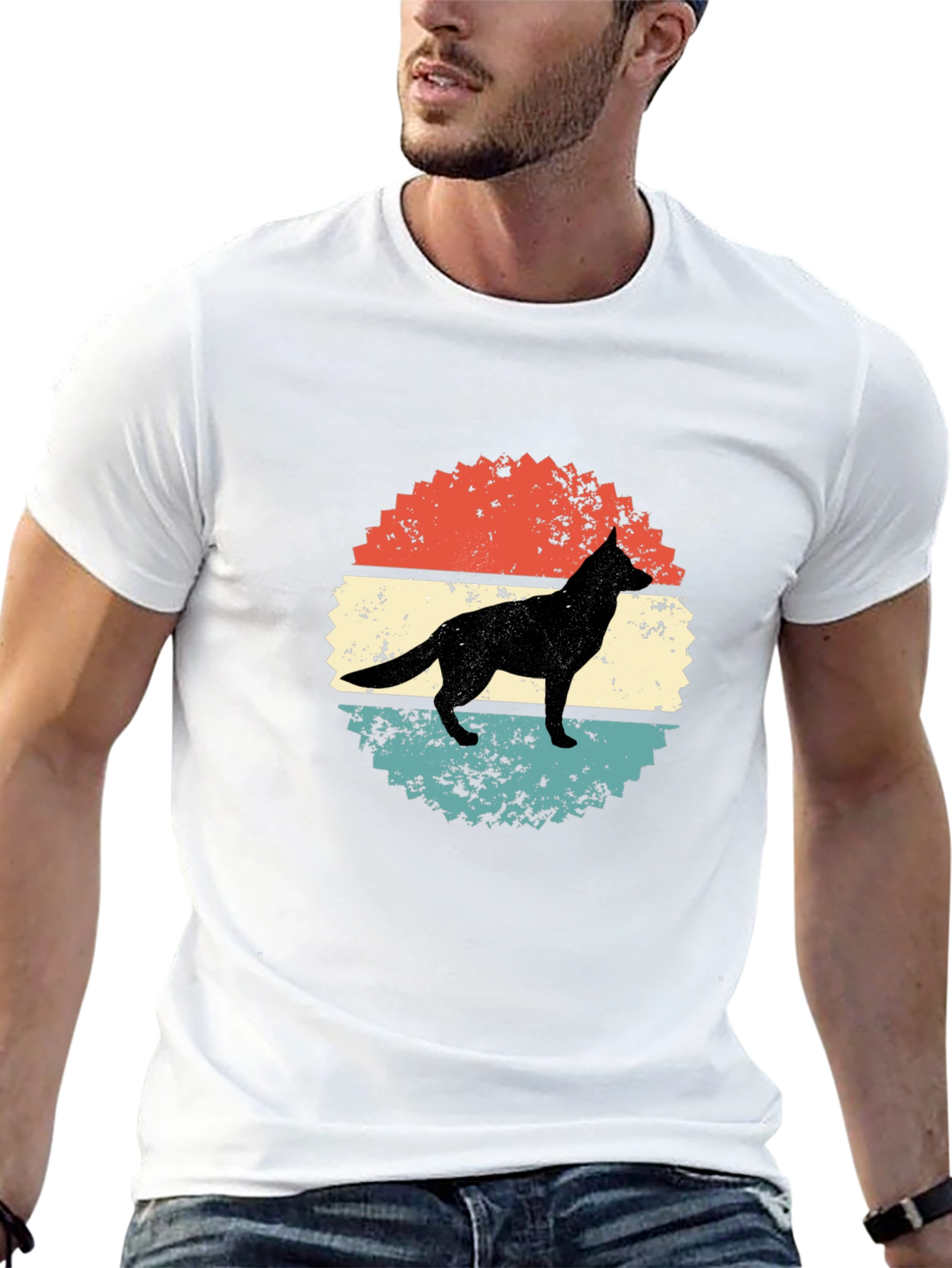Retro Dog Silhouette Graphic Tee