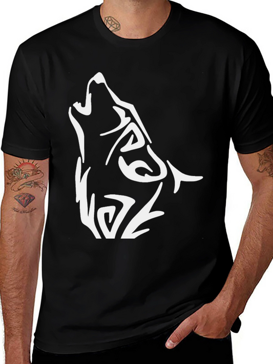 Black Wolf Graphic Tee - Mens Short Sleeve Shirt