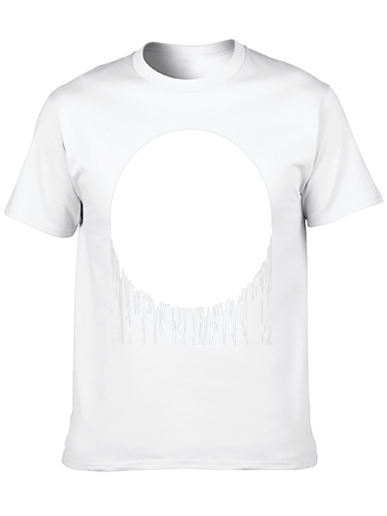 Abstract Drip Circle Graphic Tee - Black
