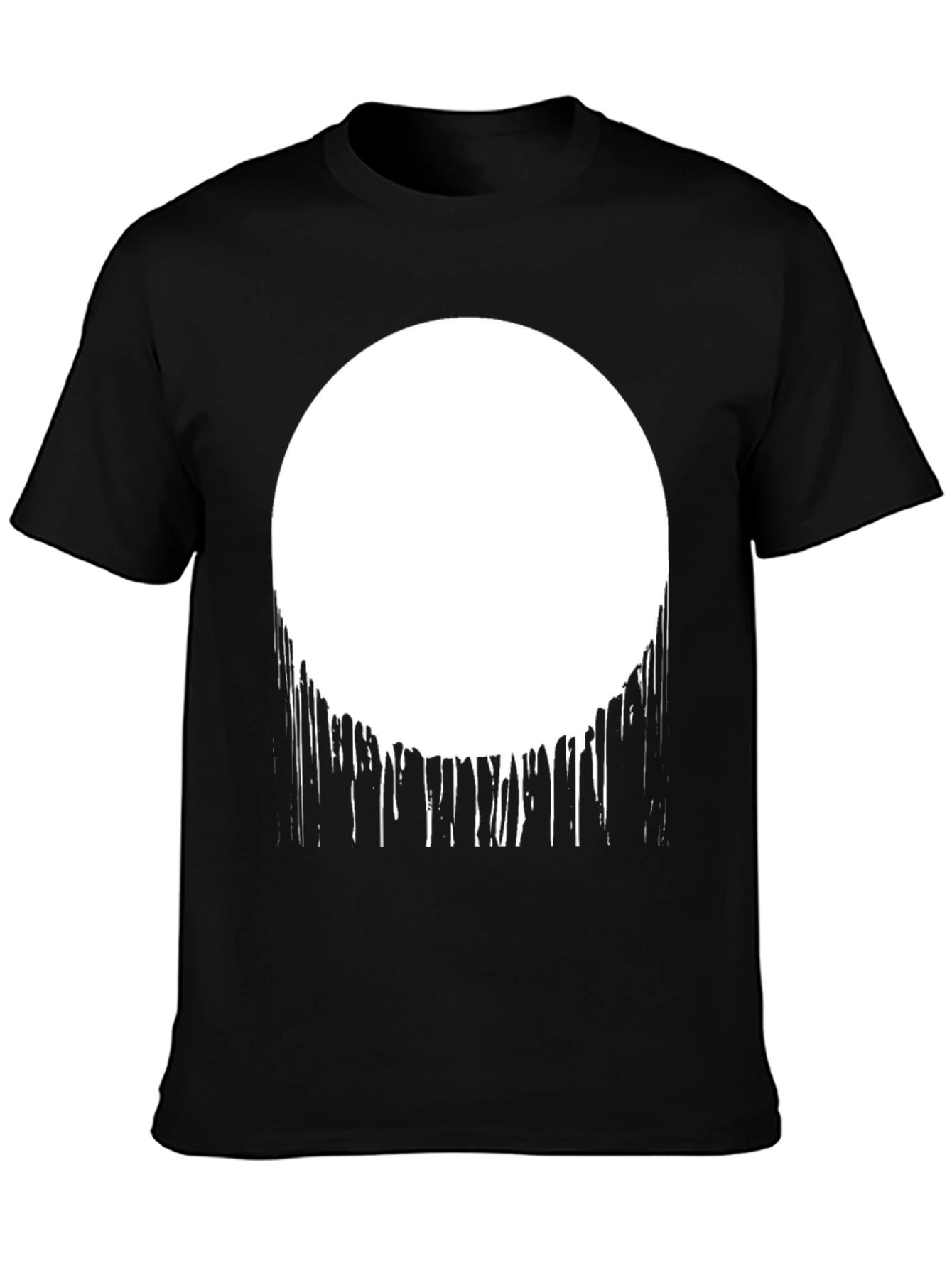 Abstract Drip Circle Graphic Tee - Black