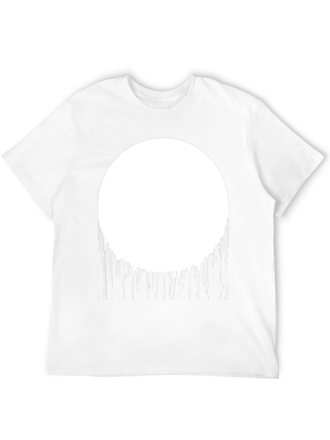 Abstract Drip Circle Graphic Tee - Black
