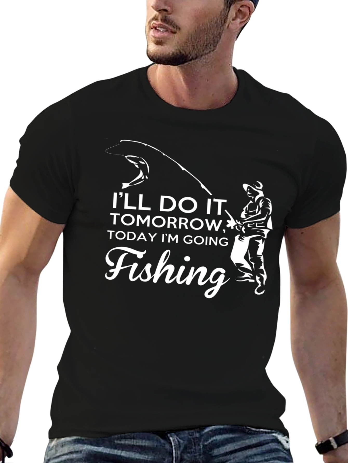 Mens Fishing T-Shirt - Ill Do It Tomorrow