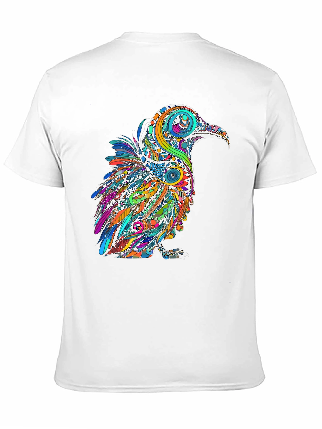 Psychedelic Raven Graphic T-Shirt - Black