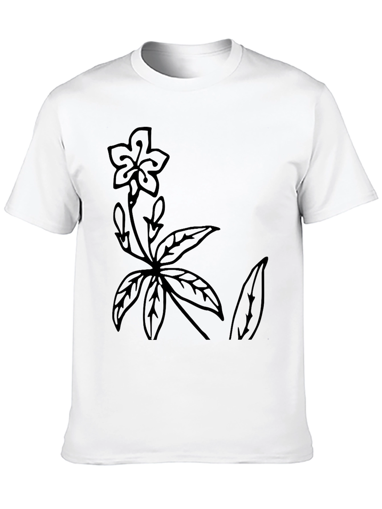 Botanical Print Black T-Shirt