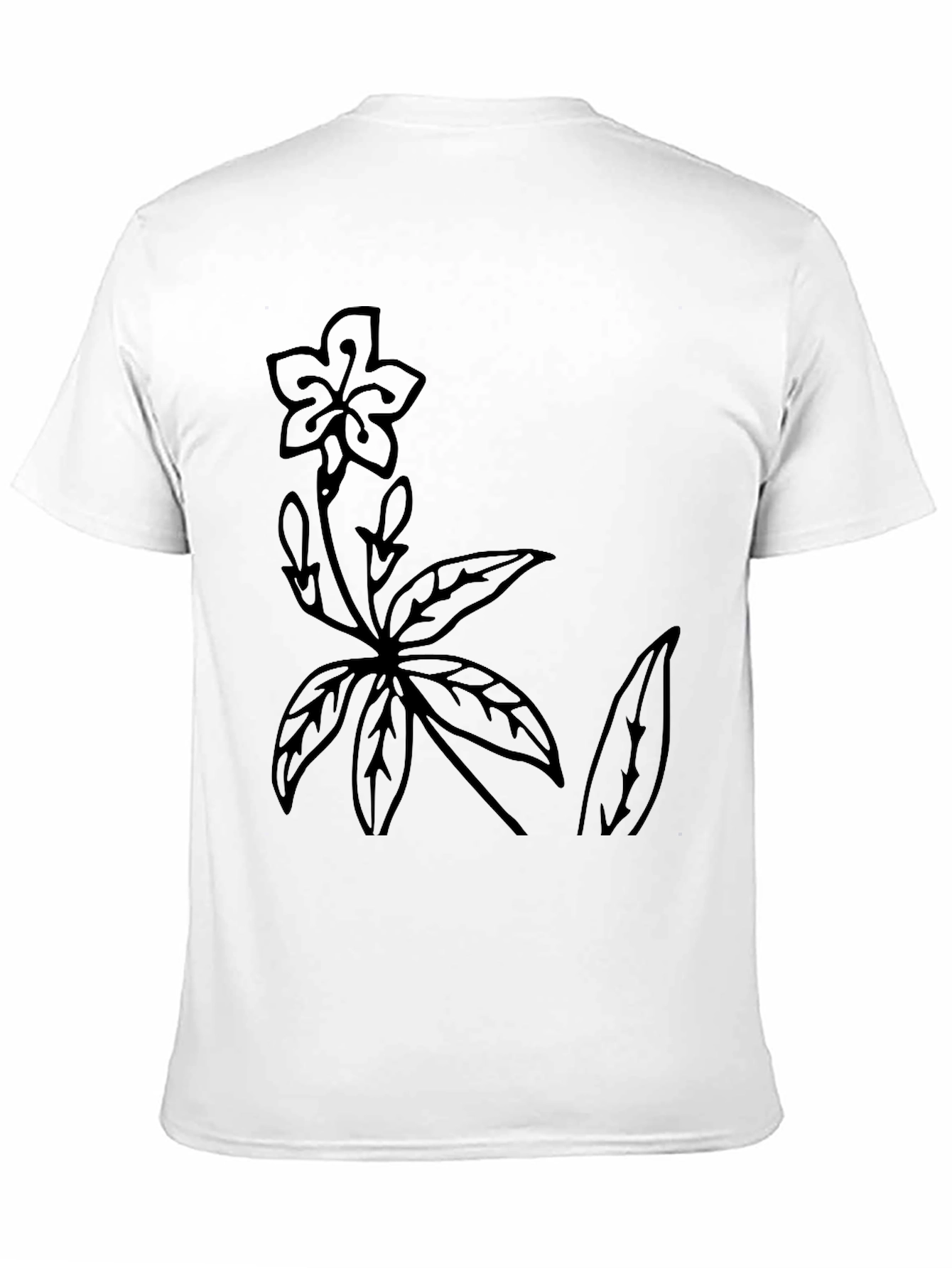 Botanical Print Black T-Shirt