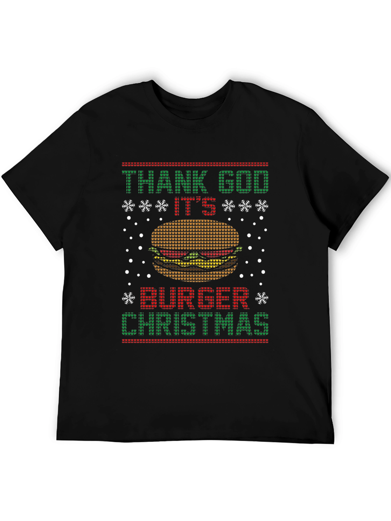 Funny Burger Christmas Graphic T-Shirt