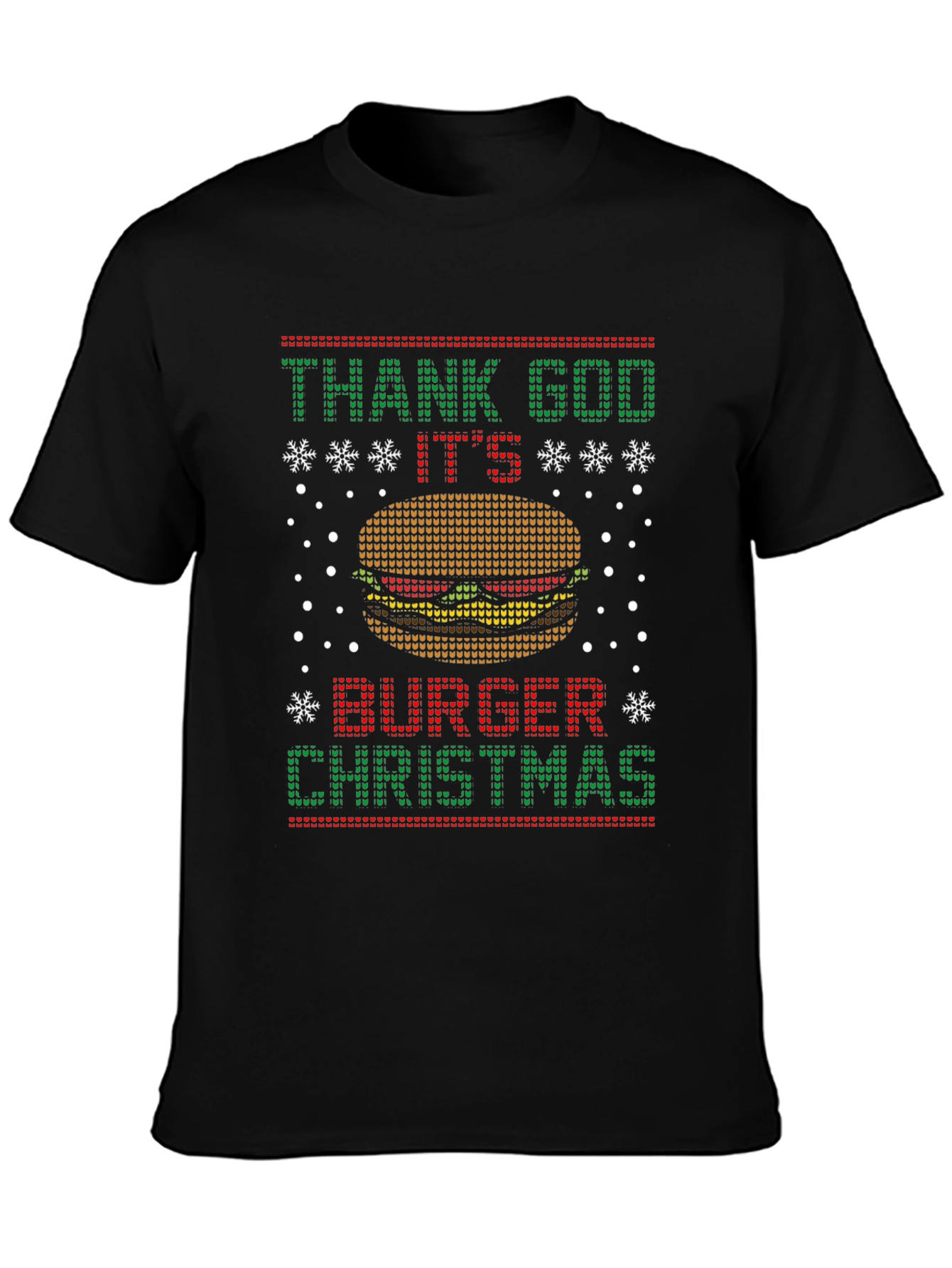 Funny Burger Christmas Graphic T-Shirt