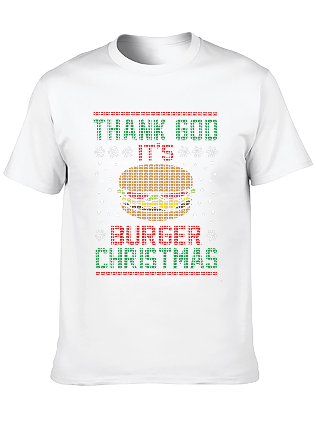 Funny Burger Christmas Graphic T-Shirt