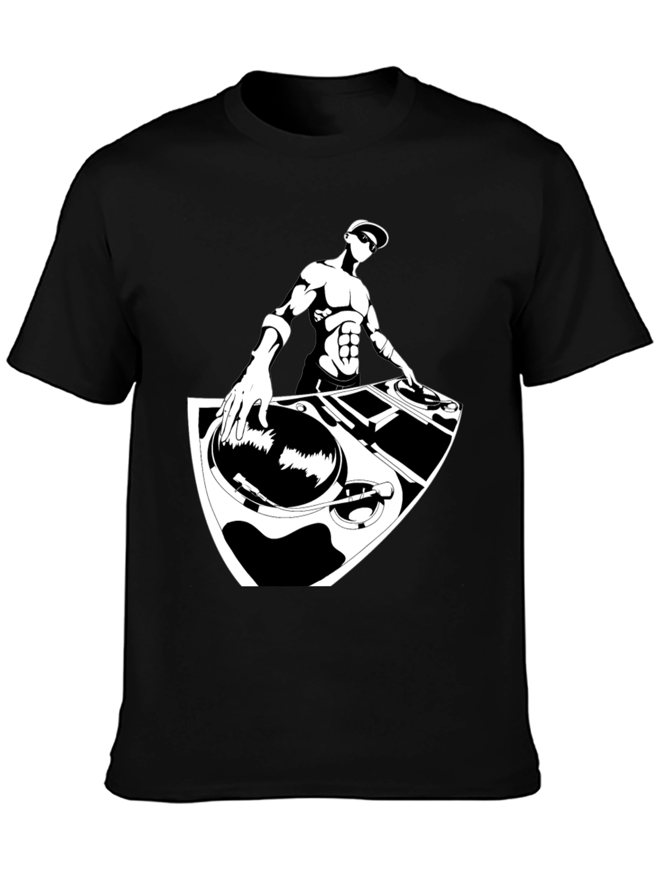 DJ Graphic T-Shirt - Black Cotton Blend Tee
