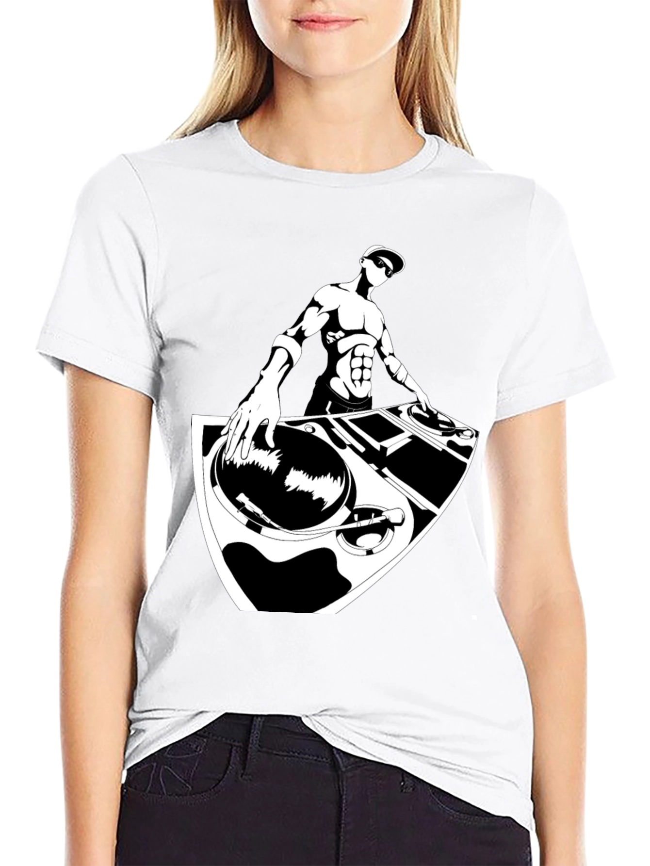 DJ Graphic T-Shirt - Black Cotton Blend Tee