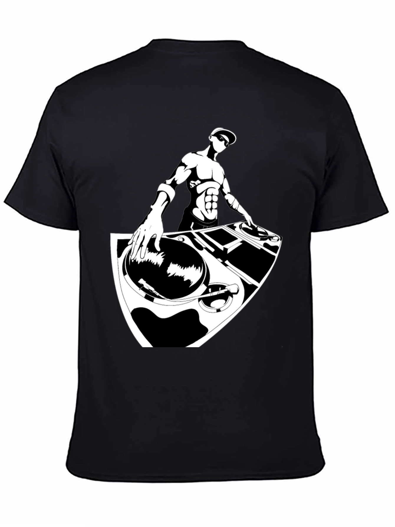 DJ Graphic T-Shirt - Black Cotton Blend Tee