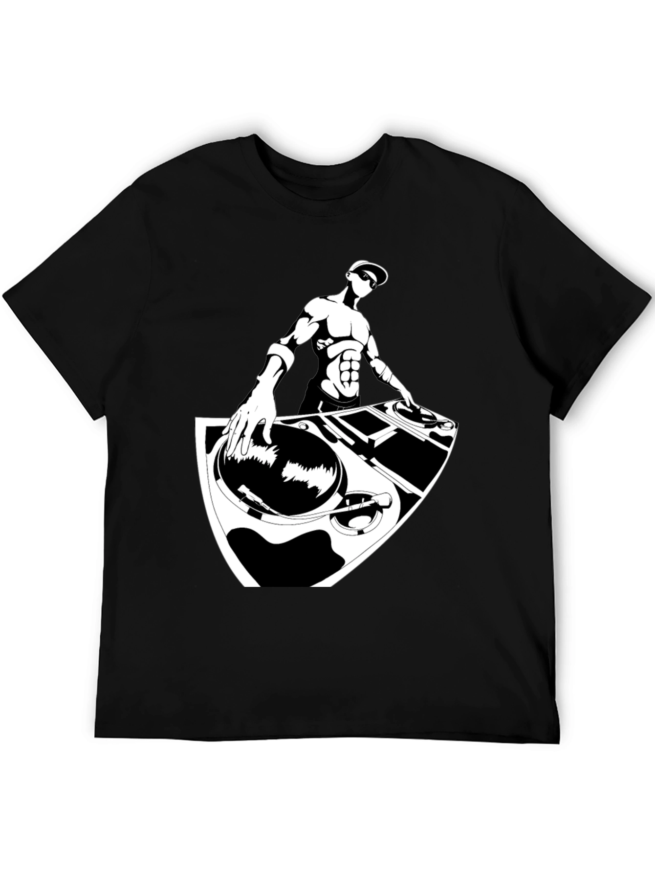 DJ Graphic T-Shirt - Black Cotton Blend Tee