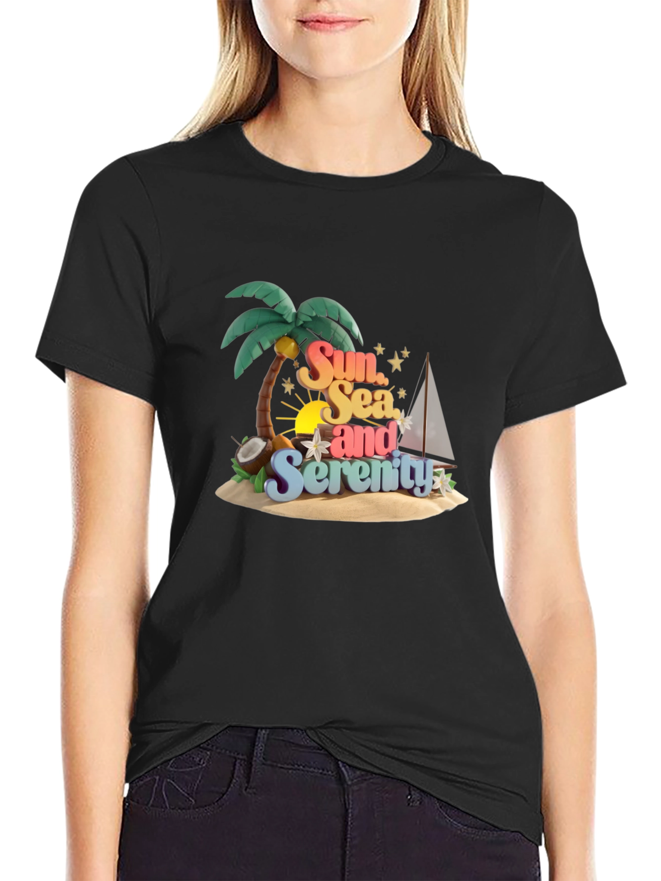 Sun Sea and Serenity Graphic T-Shirt