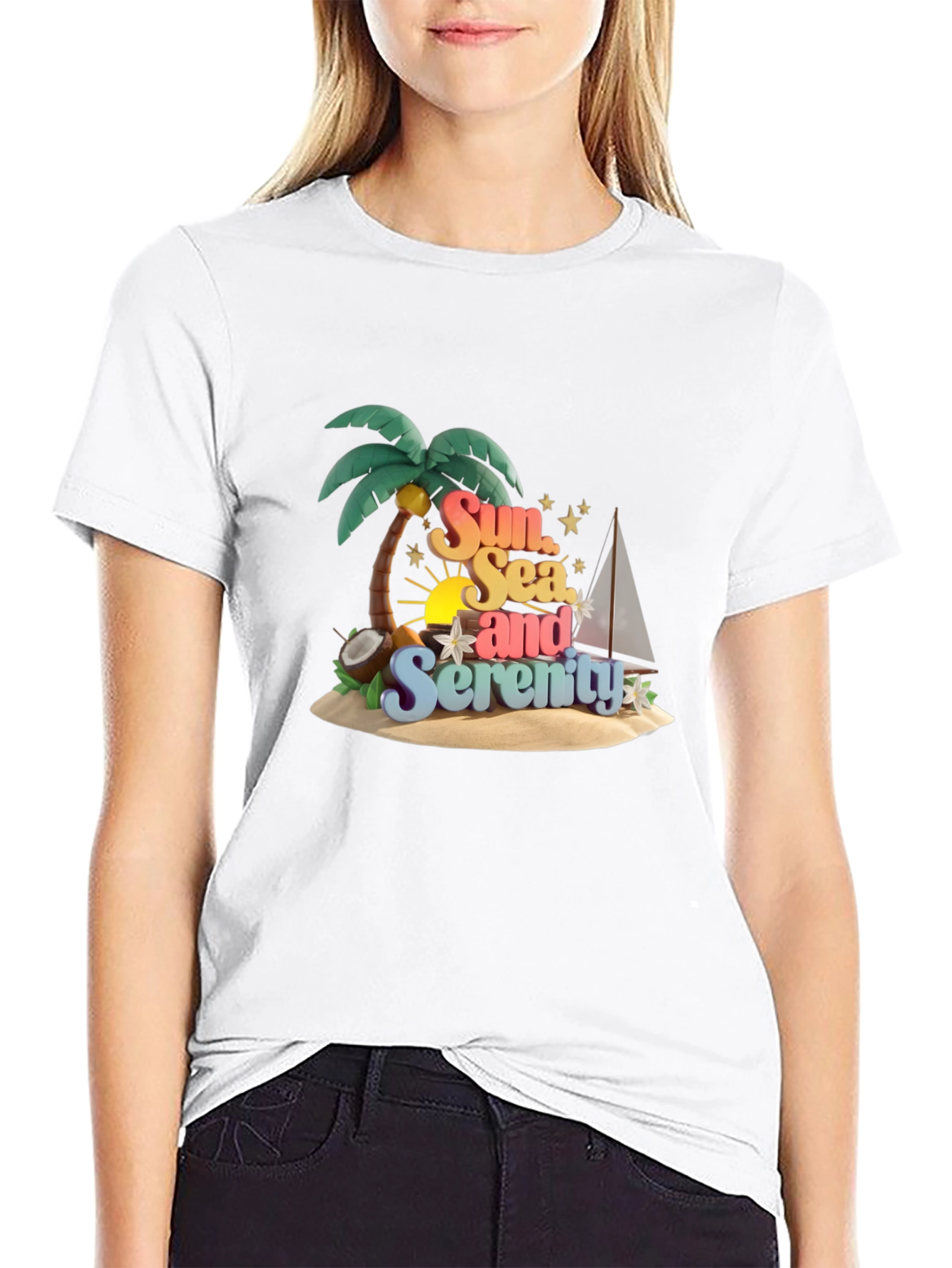 Sun Sea and Serenity Graphic T-Shirt