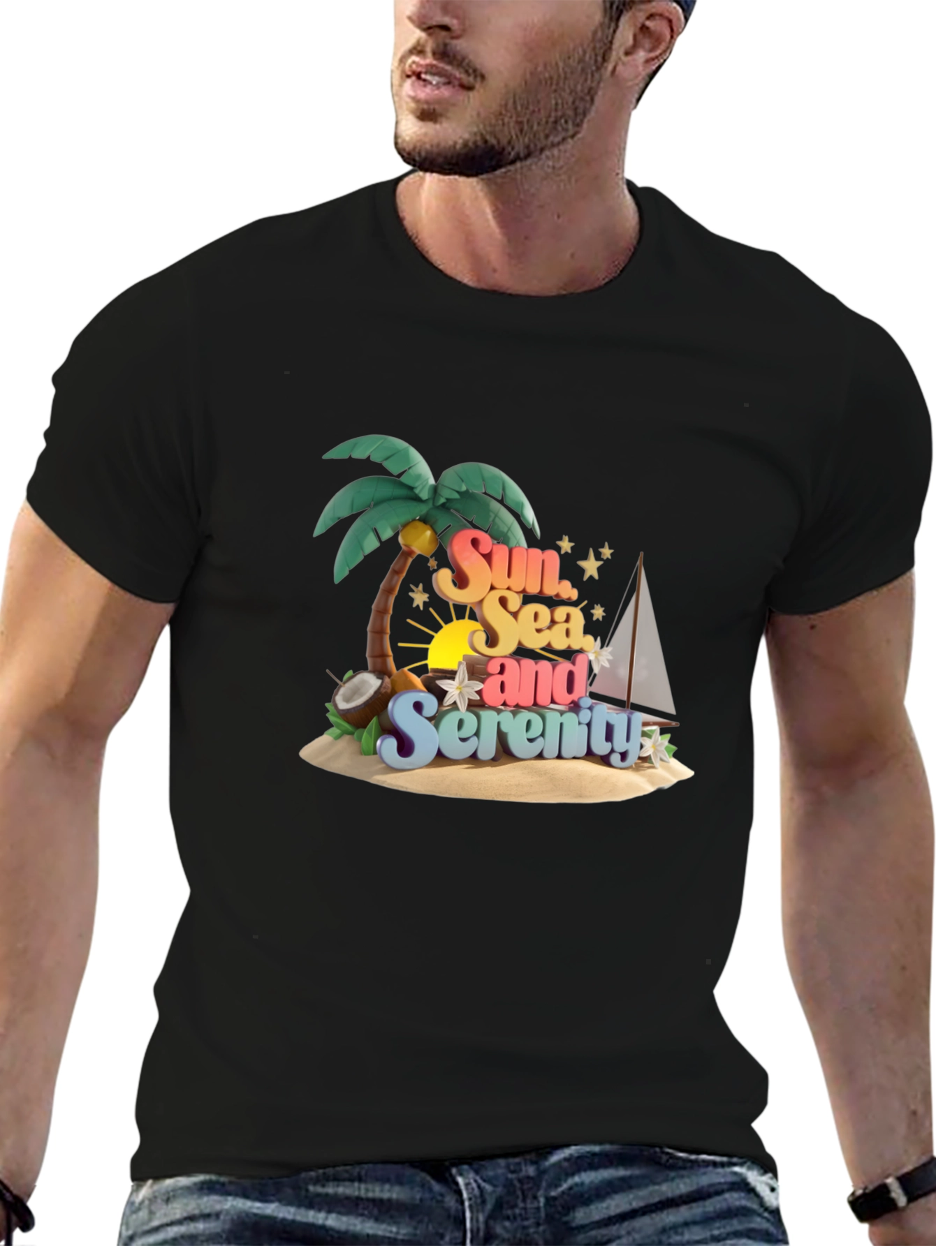 Sun Sea and Serenity Graphic T-Shirt