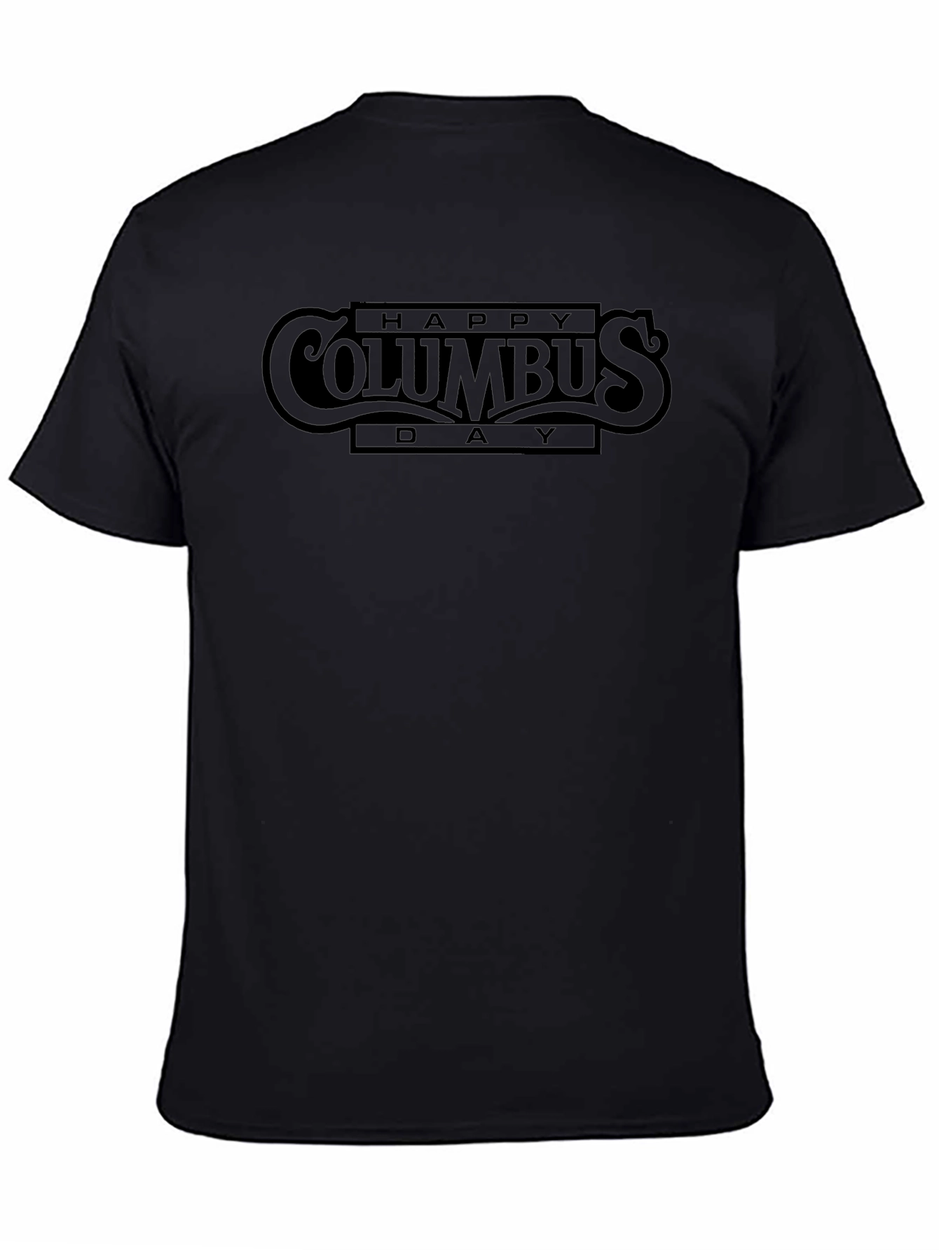 Happy Columbus Day Black Graphic Tee