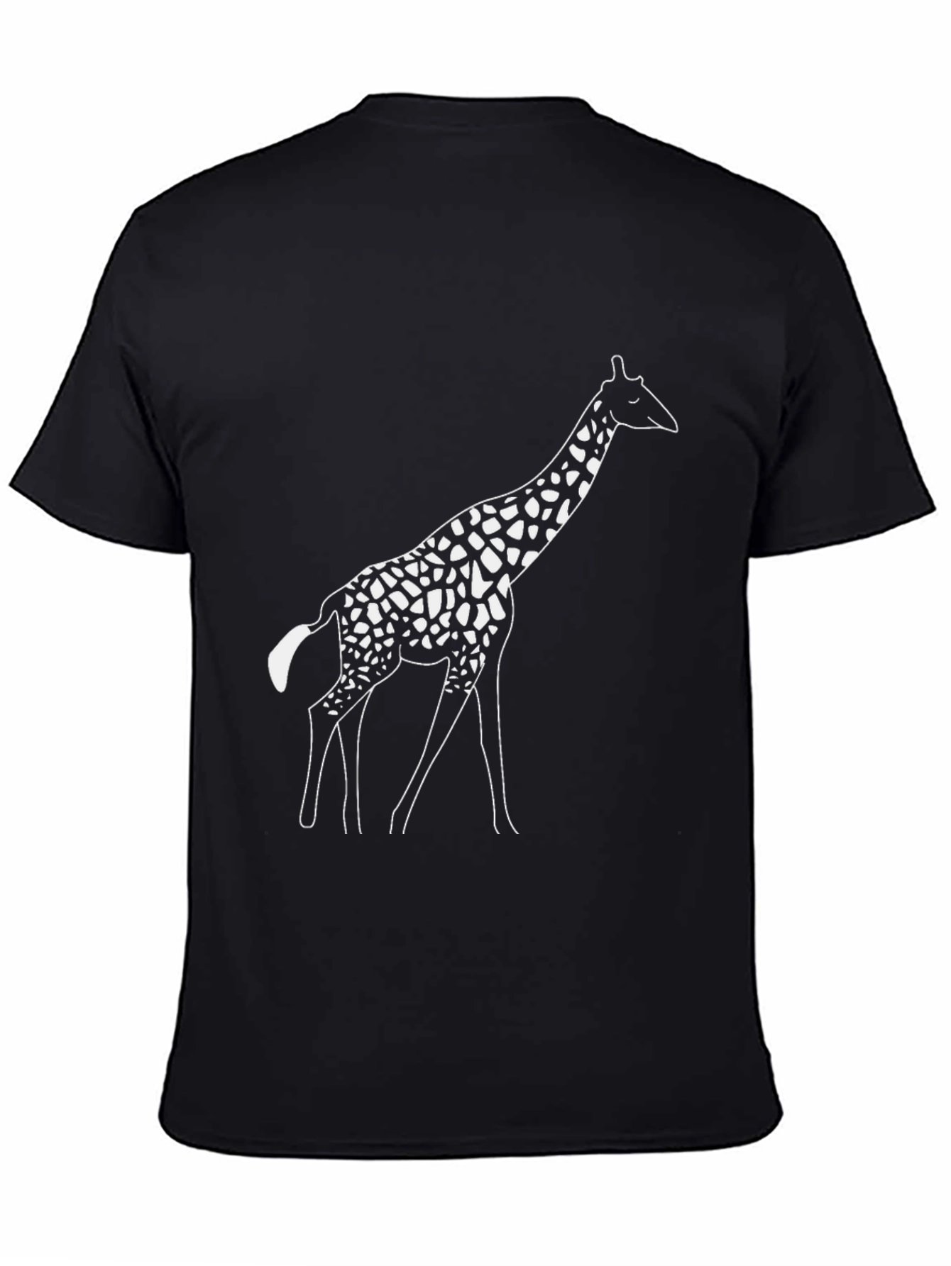 Giraffe Graphic Tee - Black Cotton T-Shirt