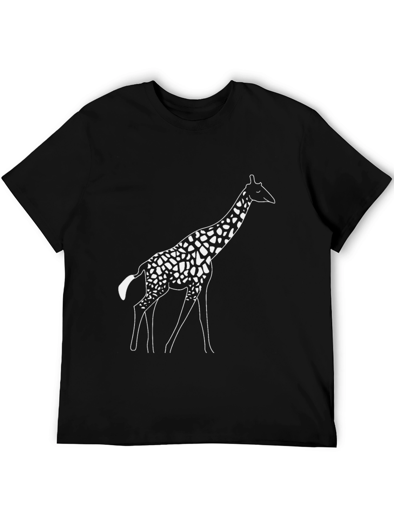 Giraffe Graphic Tee - Black Cotton T-Shirt