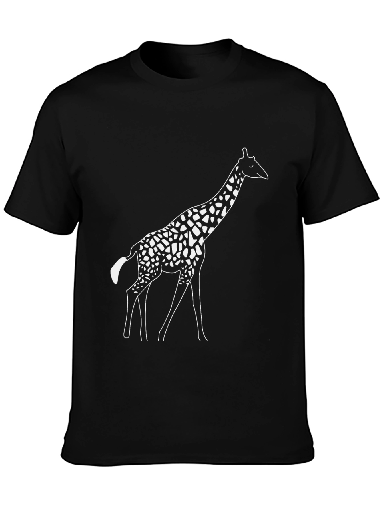 Giraffe Graphic Tee - Black Cotton T-Shirt