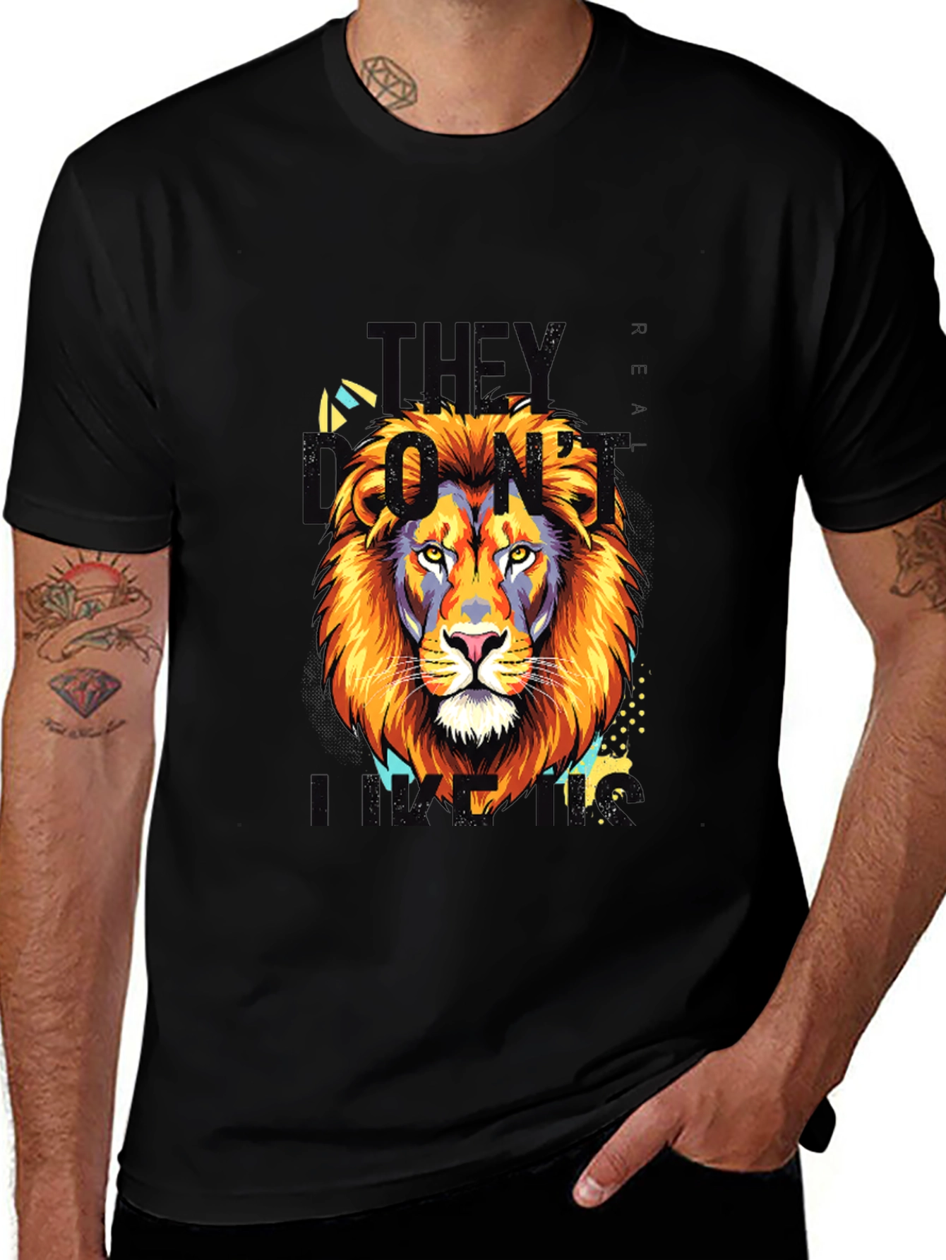 Lion King Graphic Print Black T-Shirt