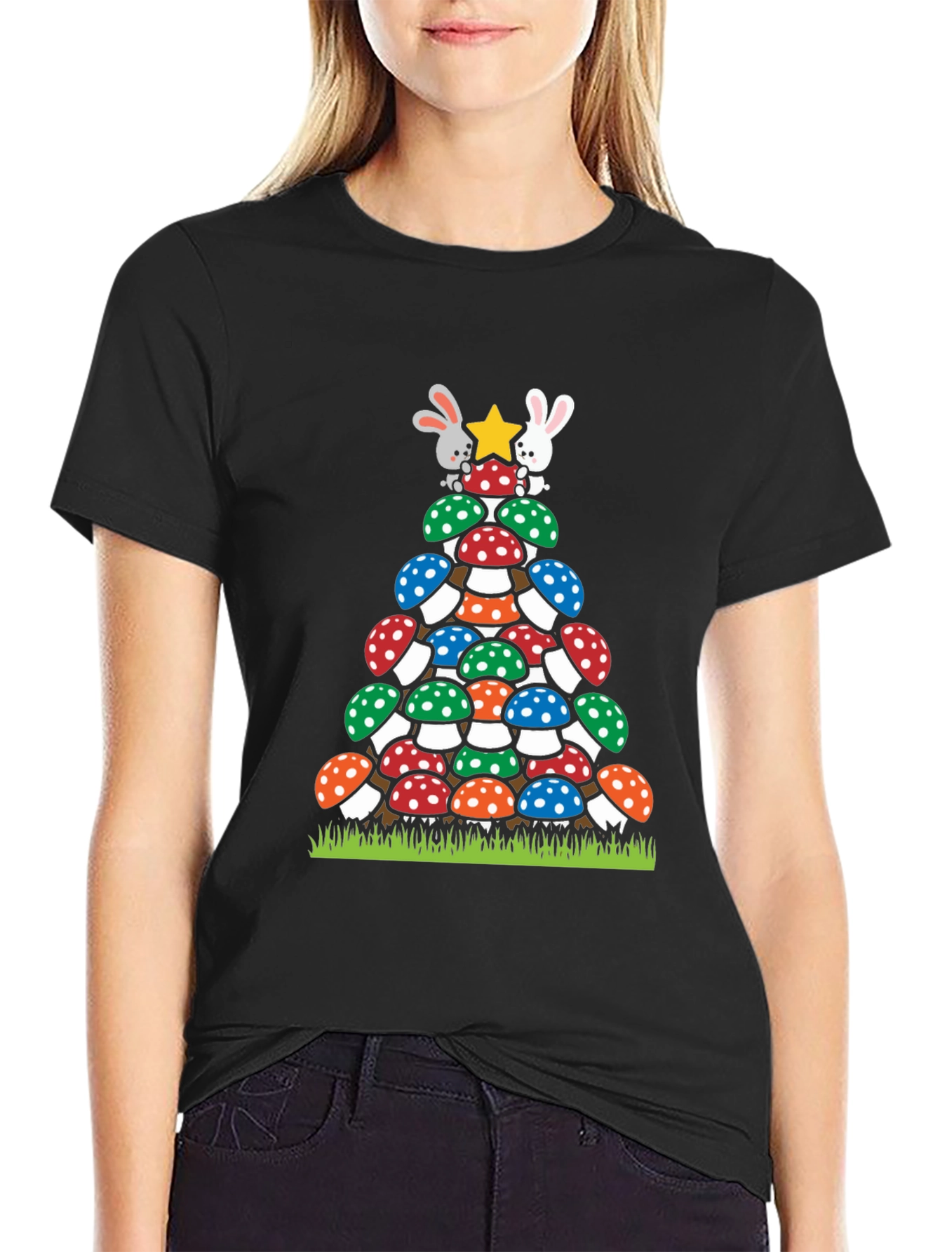 Mushroom Christmas Tree T-Shirt