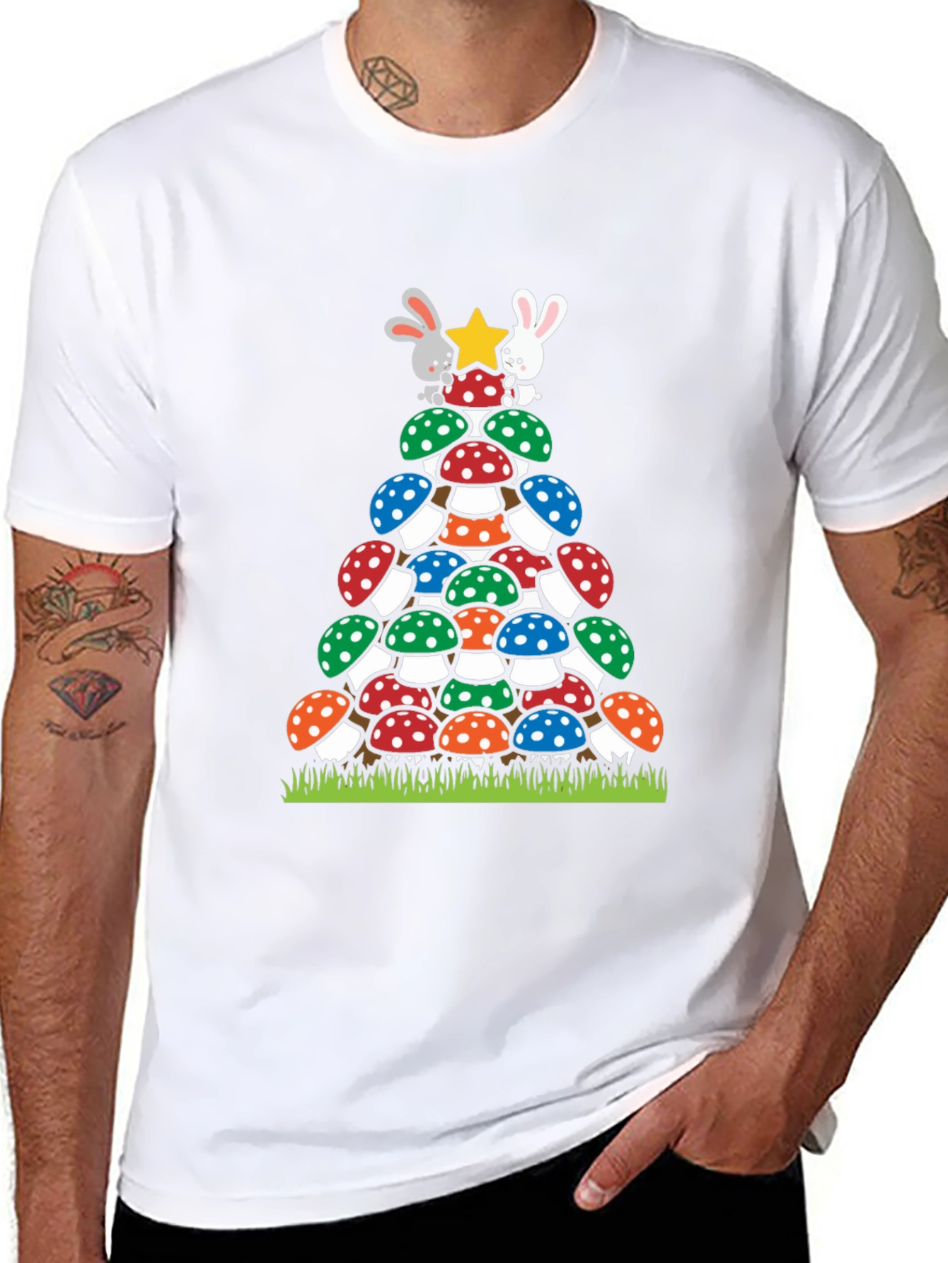 Mushroom Christmas Tree T-Shirt