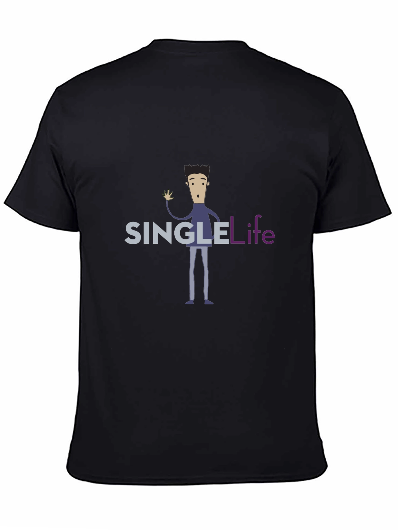 Single Life Black Graphic Tee Shirt