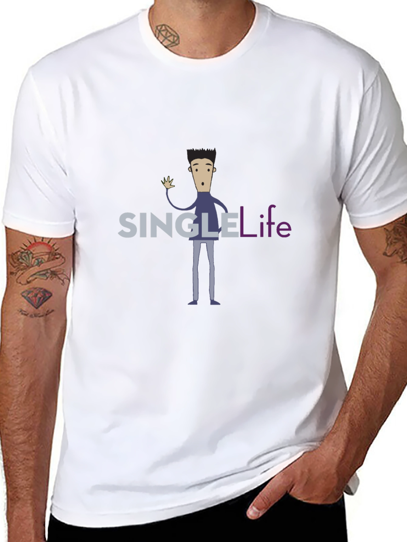 Single Life Black Graphic Tee Shirt